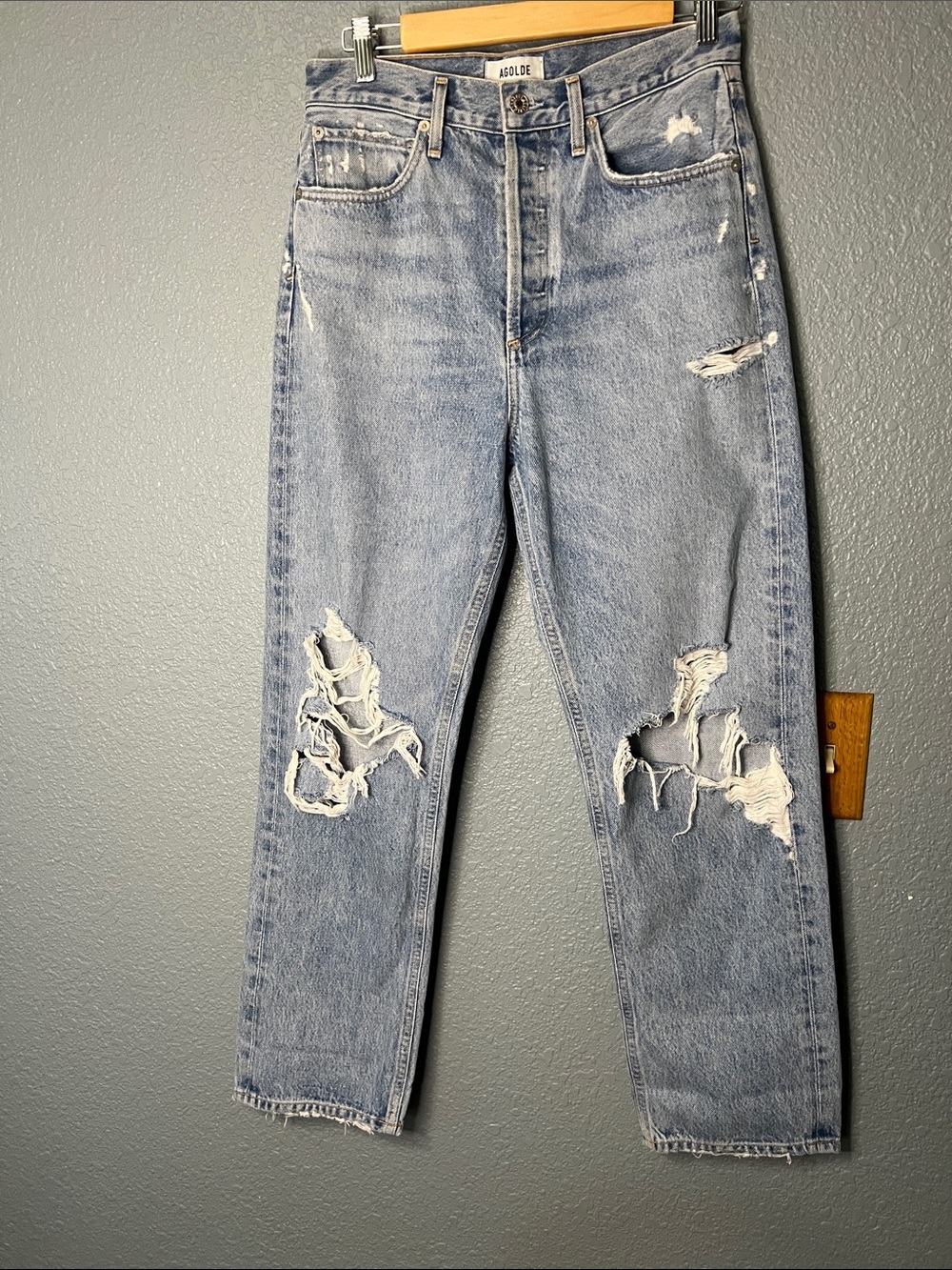 Agolde 90s Loose Fit Distressed Jeans Fall Out 26 - Picture 3 of 13